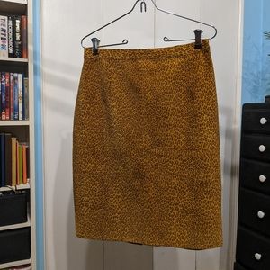 VTG 90s Suede Cheetah Print Pencil Skirt